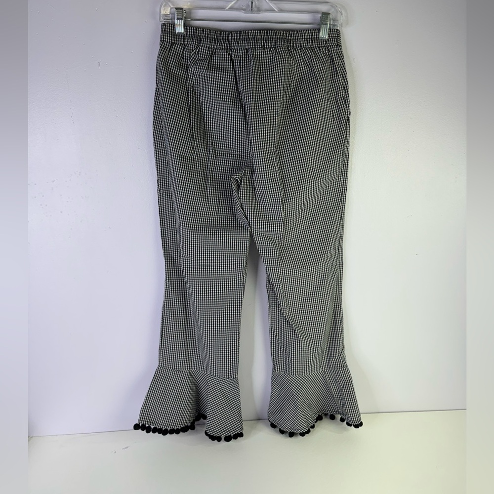 Zara Woman Black and White Gingham Pom Pom Pants size small - Picture 4 of 5